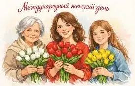 С Международным женским днём - 8 Марта